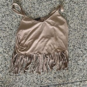Julia by Love j cropped fringed tank top